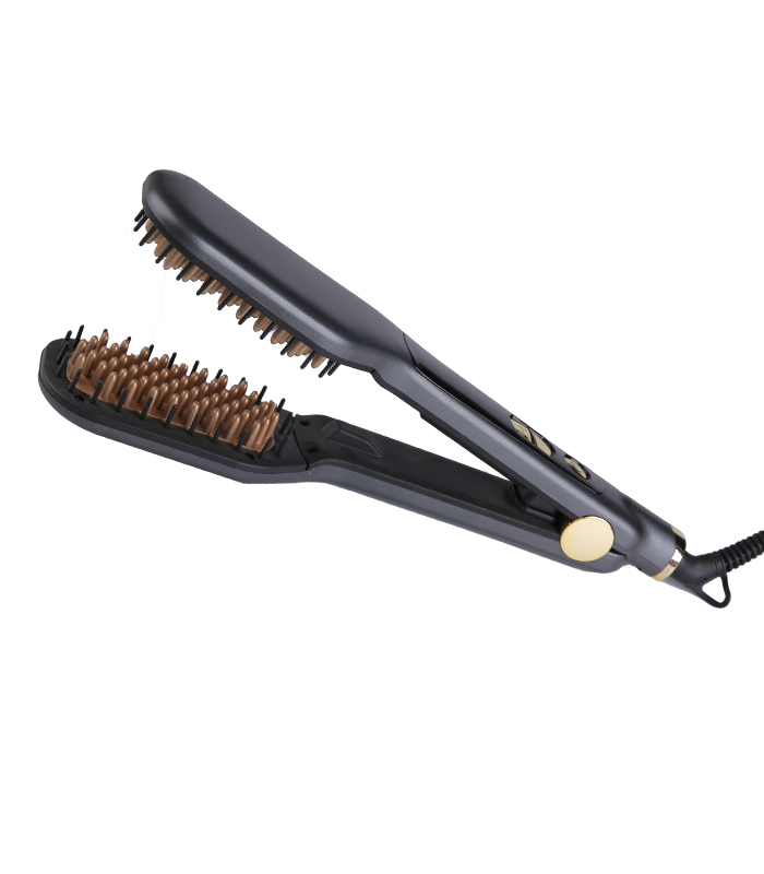 Hot Comb kerámia hajkiegyenesítő kefe Private Label ZR-1005 hajcsavaró kefe fésűvel